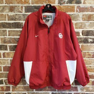 Vintage Nike TE Oklahoma Sooners Windbreaker Jacket Zip-Up Mens Large  Crimson